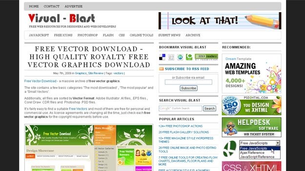 Visual-Blast - Free web resources for designers and web developers