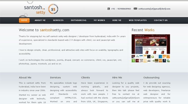 Santosh Setty - Freelance Web Designer from Hyderabad, India