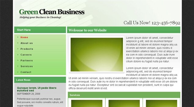 Green Clean Business Template (12 USD)