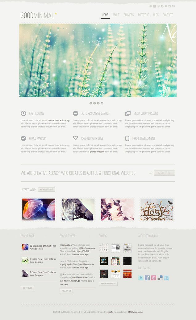 Good Minimal - A Responsive HTML5 Template